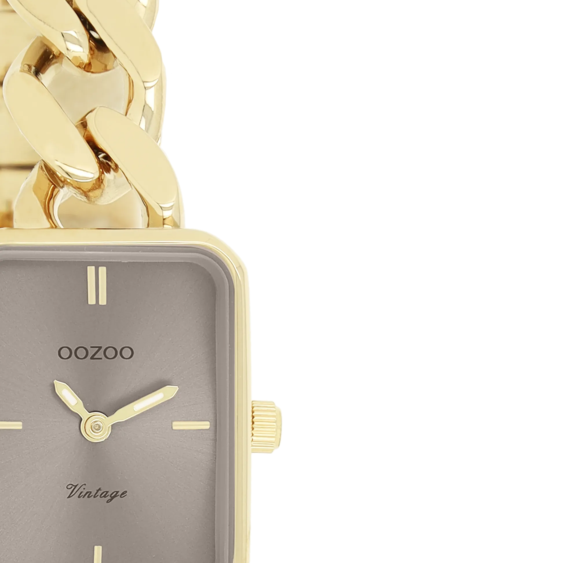 Gold coloured OOZOO watch with gold coloured chunky chain bracelet - C20363