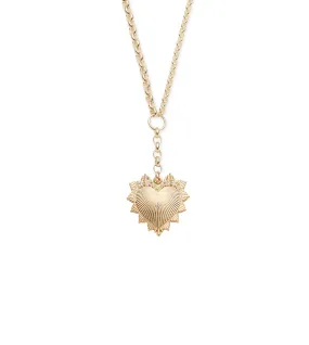 Graduated Diamond Heart Love Token - Love : Heavy Mixed Belcher Extension Chain Necklace