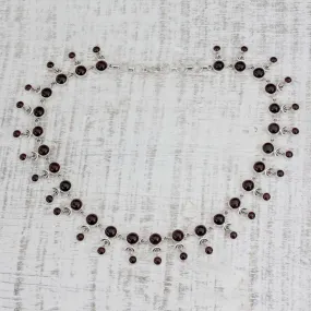 Gratitude Garnet India Necklace Artisan Crafted with Silver