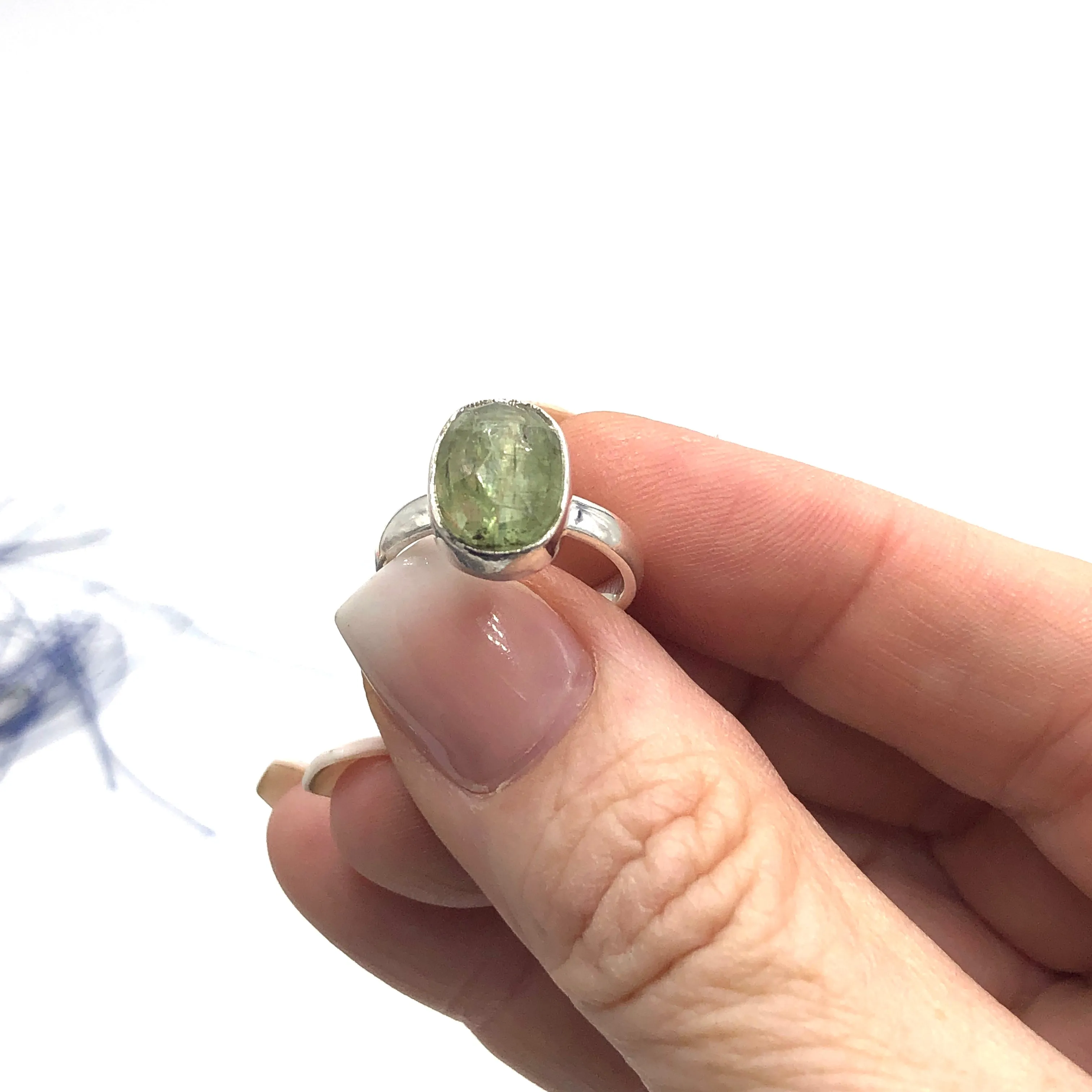 Green Kyanite & Sterling Silver Ring - #KY12 Size 5.5