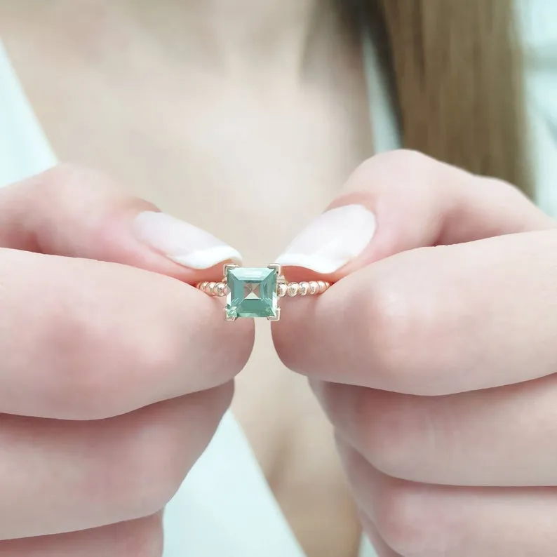 Green Tourmaline Gold Ring