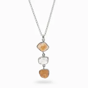 Grossular Garnet and Herkimer Diamond Necklace