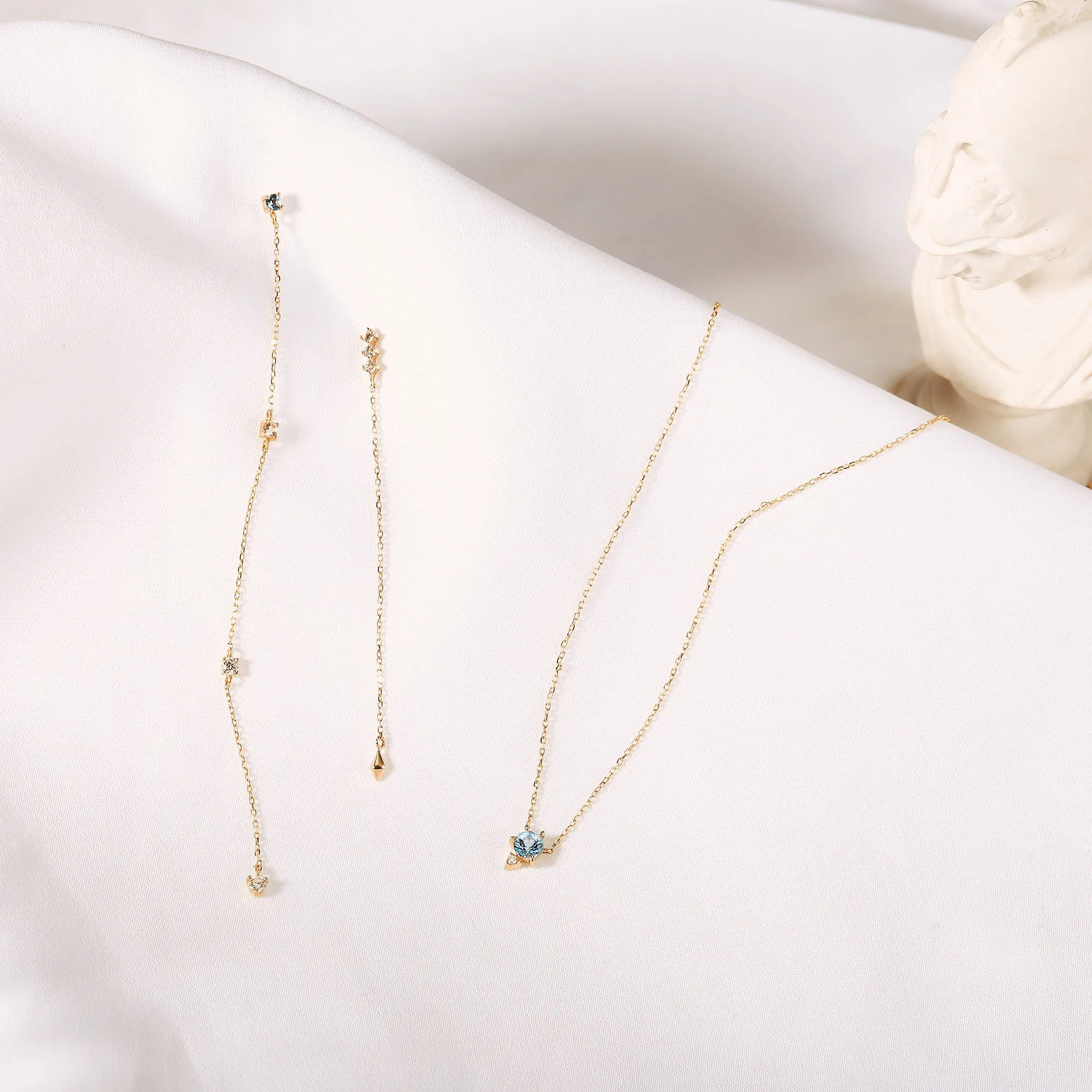 GWEN | Topaz and Aquamarine Single Drop Earring