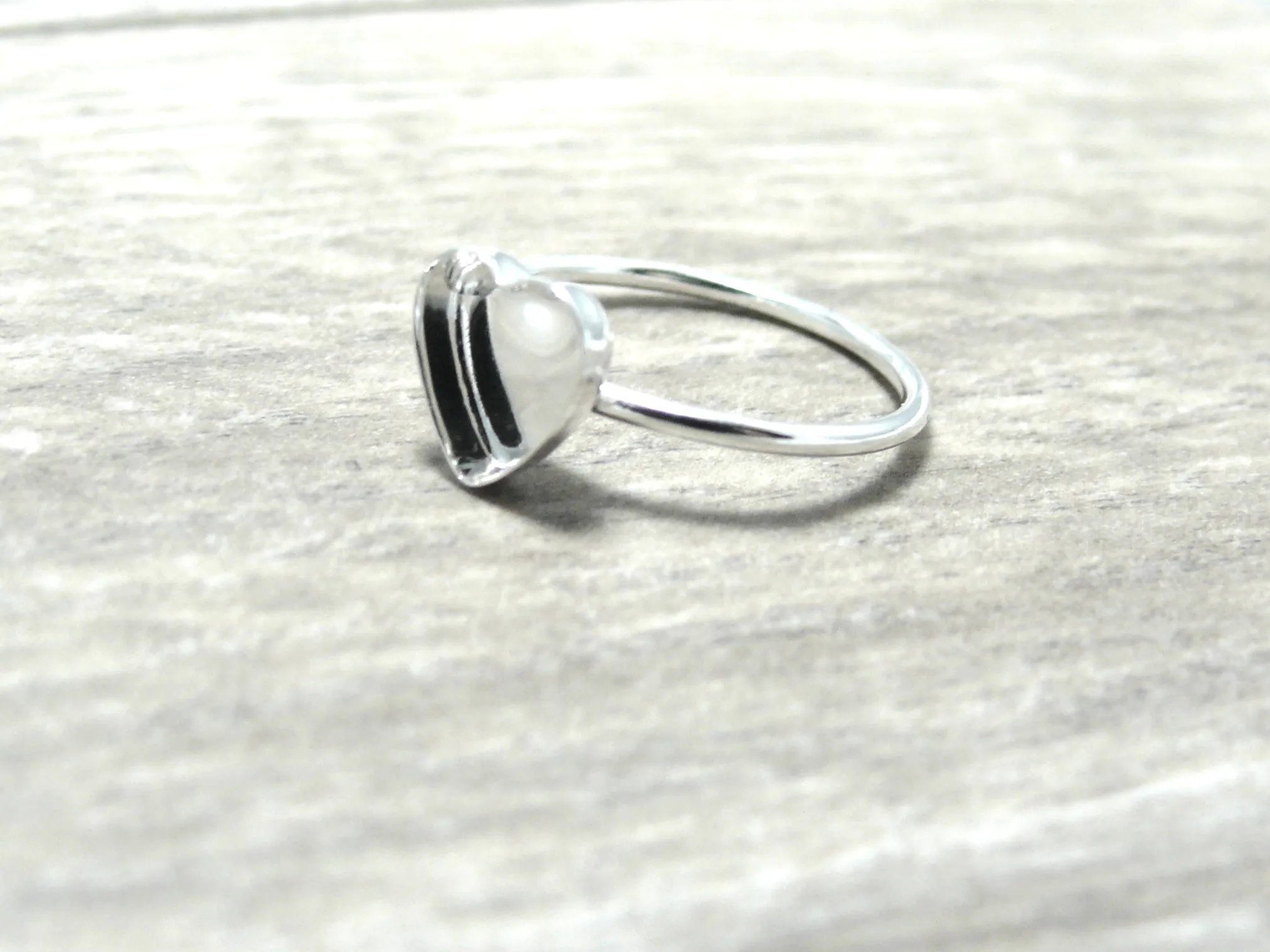 Heart Bezel Blank Ring | Sterling Silver Ring Blank 8mm, 10 mm, 12mm, 16mm