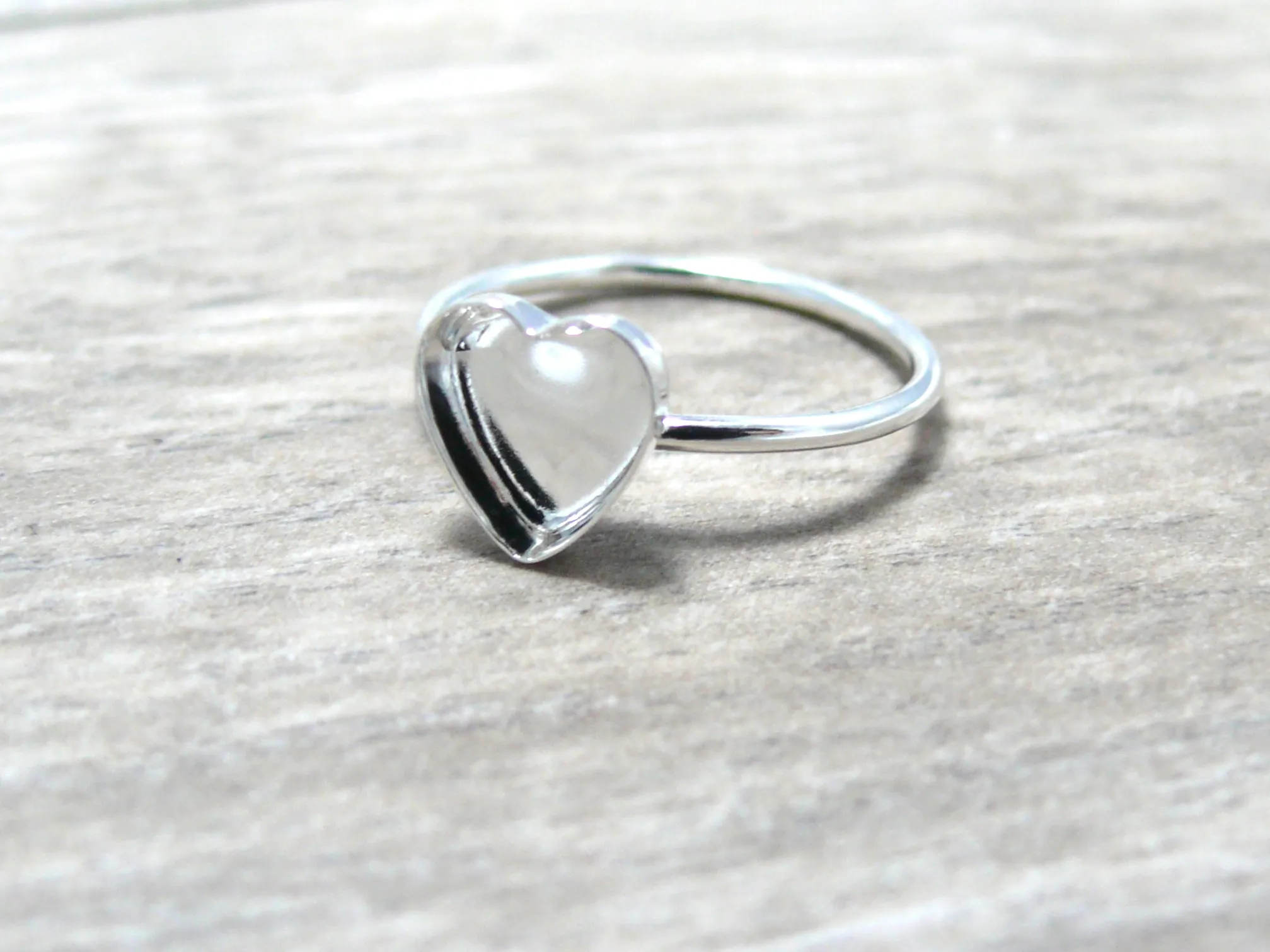 Heart Bezel Blank Ring | Sterling Silver Ring Blank 8mm, 10 mm, 12mm, 16mm