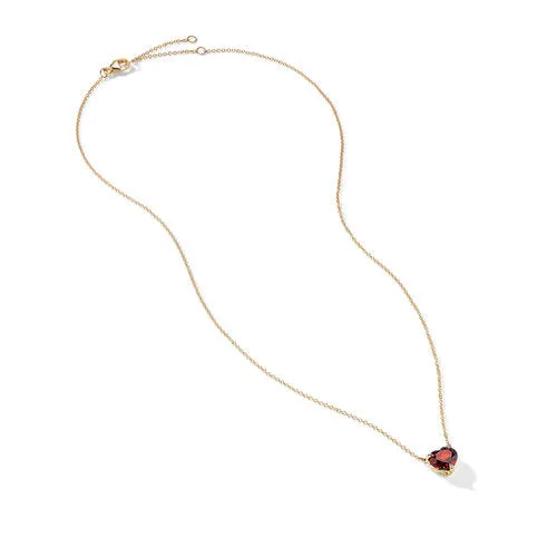 Heart Pendant Necklace in 18K Yellow Gold with Garnet