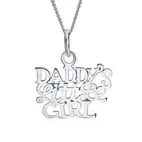 Inspirational 'Daddy's Little Girl' Pendant Necklace for Daughter in Sterling Silver