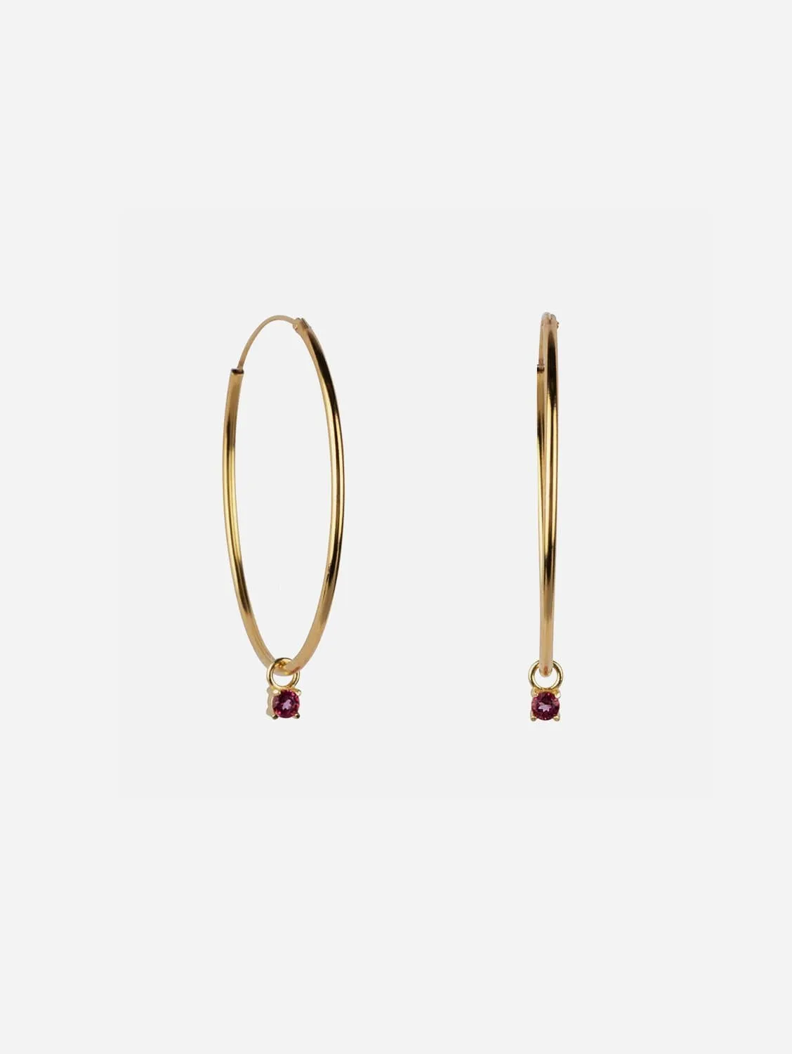 Irem Recycled 925 Sterling Silver Pink Topaz Hoop Earrings | Gold Vermeil