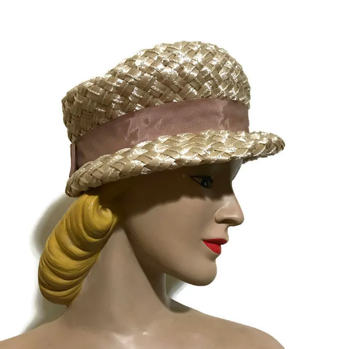 Ivory Cello Crusher Hat circa 1960s