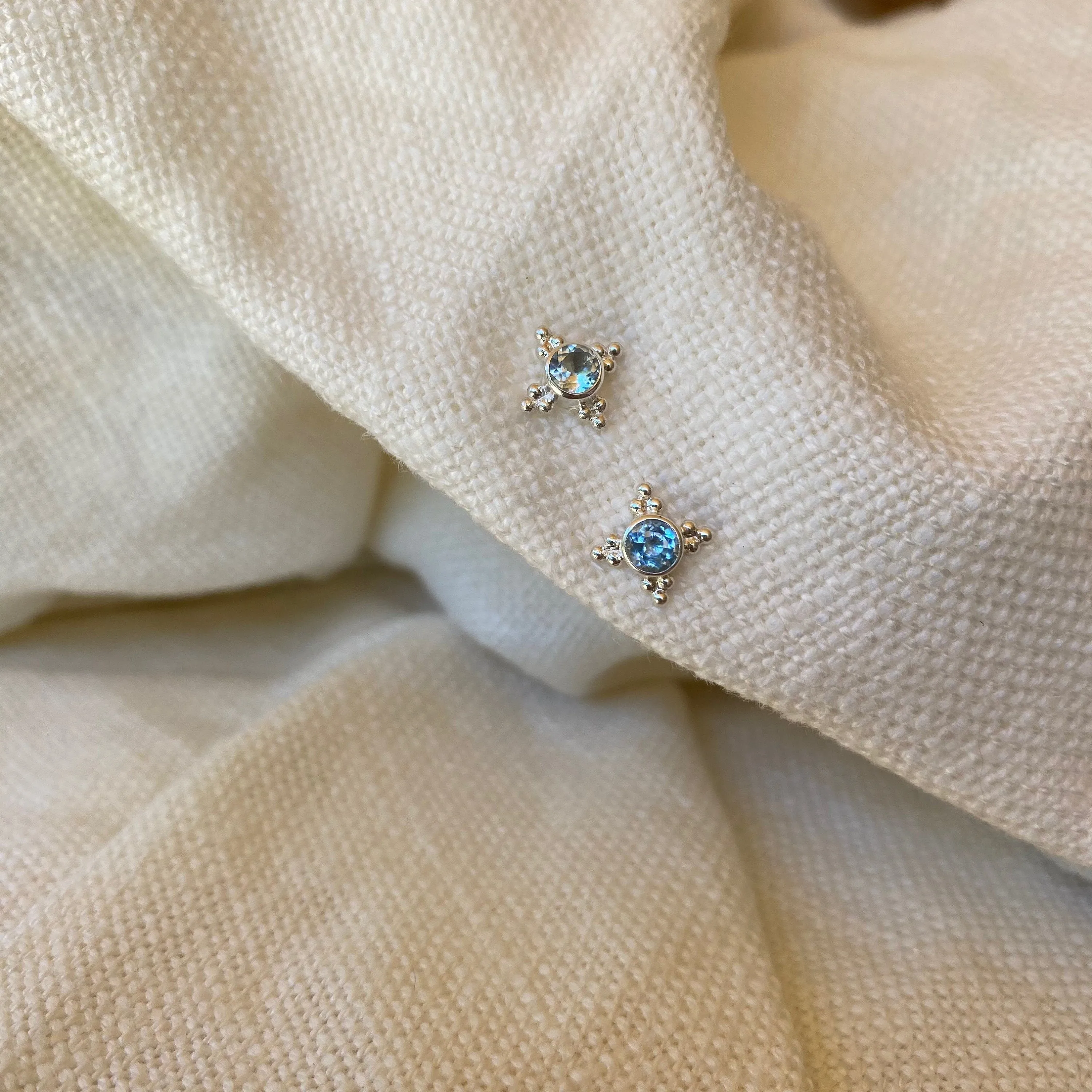 Ivy Sterling Silver Blue Topaz Stud Earrings