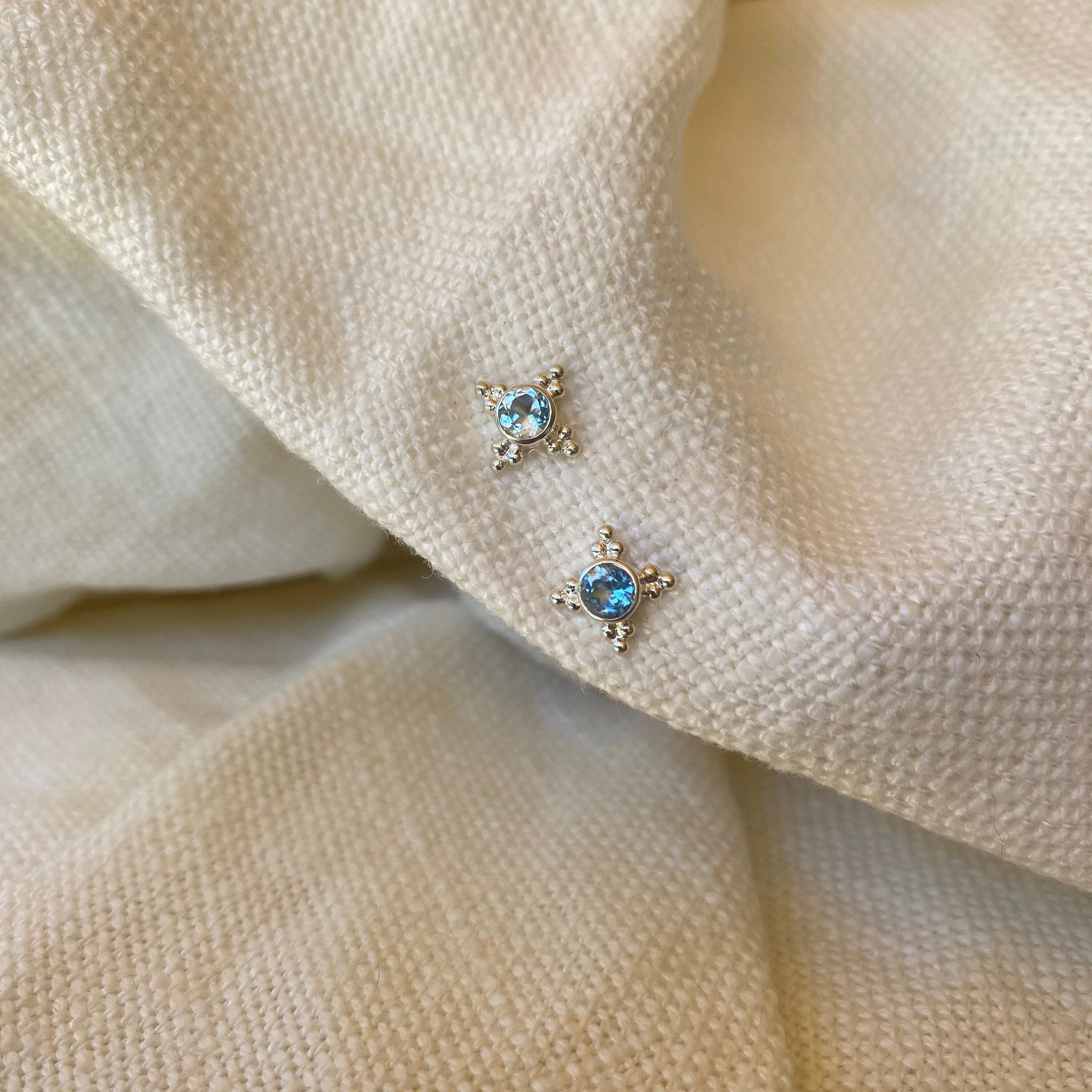 Ivy Sterling Silver Blue Topaz Stud Earrings