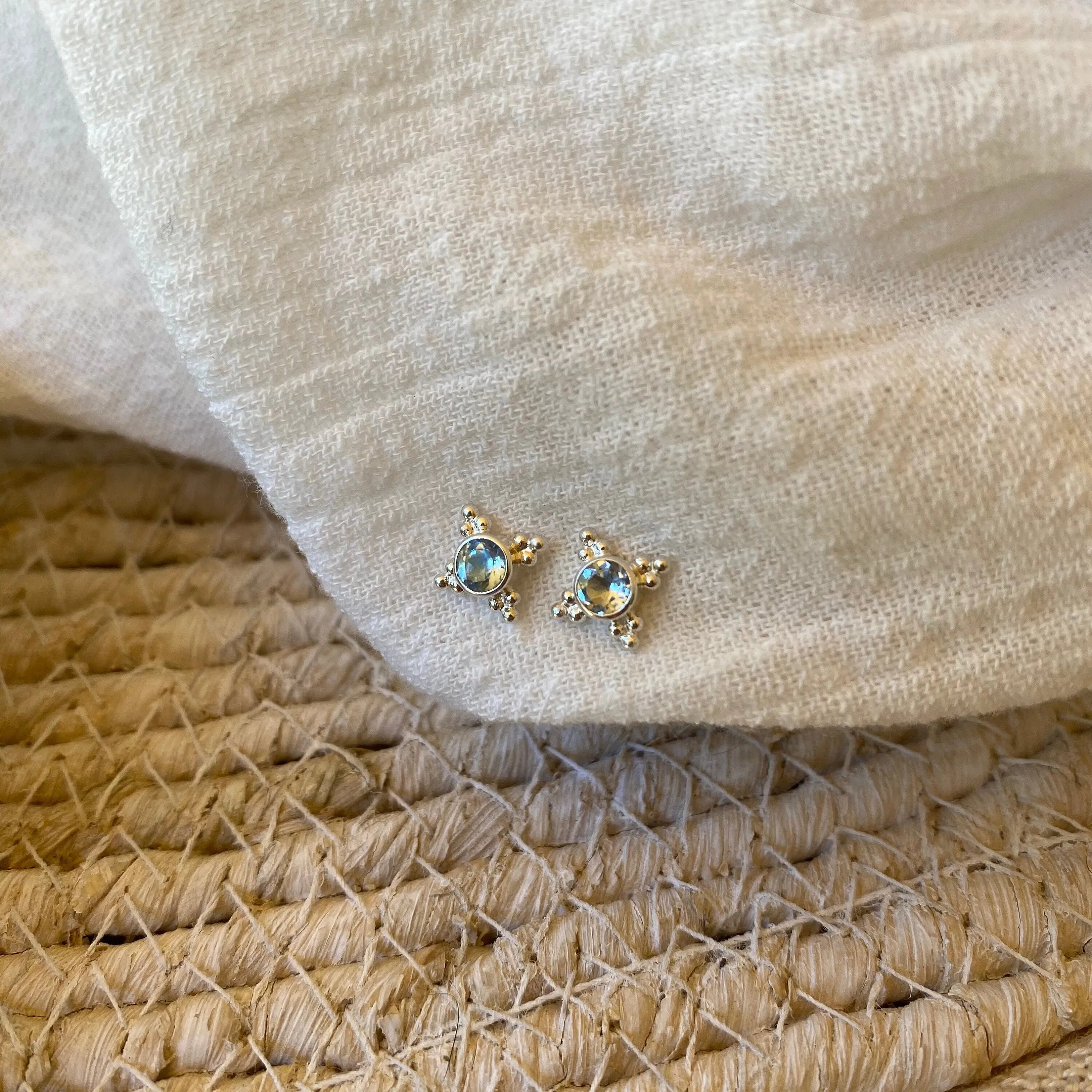 Ivy Sterling Silver Blue Topaz Stud Earrings