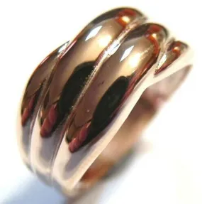 Kaedesigns Size W / 11 1/8 New Genuine 9ct 9k Yellow, Rose or White Gold Heavy Ridged Dome Ring