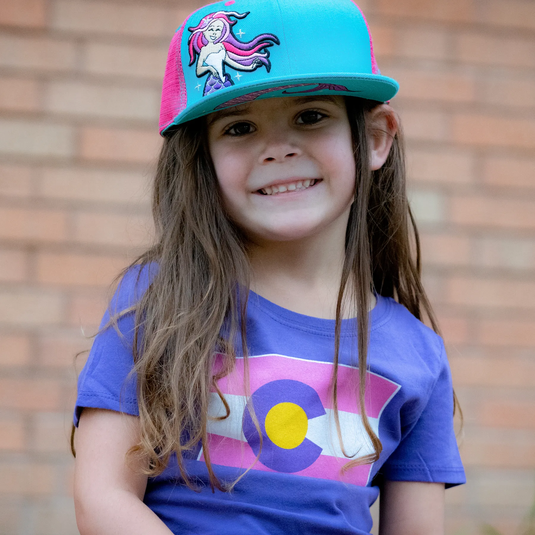 Kids Mermaid Flatbill Snapback Hat