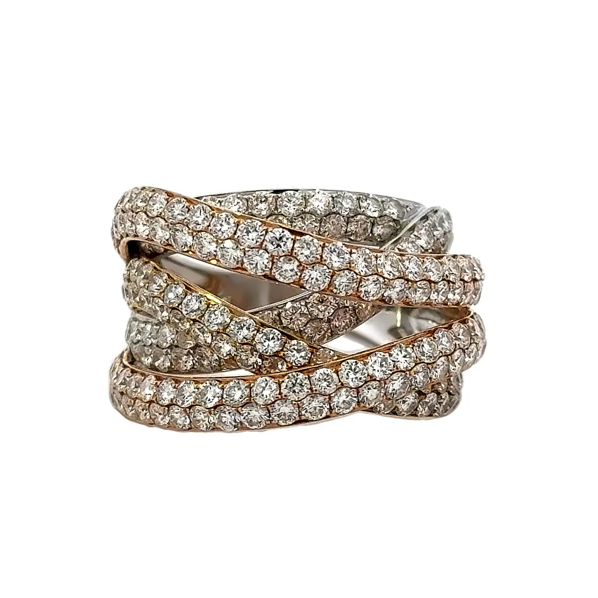 Kirkland Jewelry Estate | 18K Tri-Color Pave Band