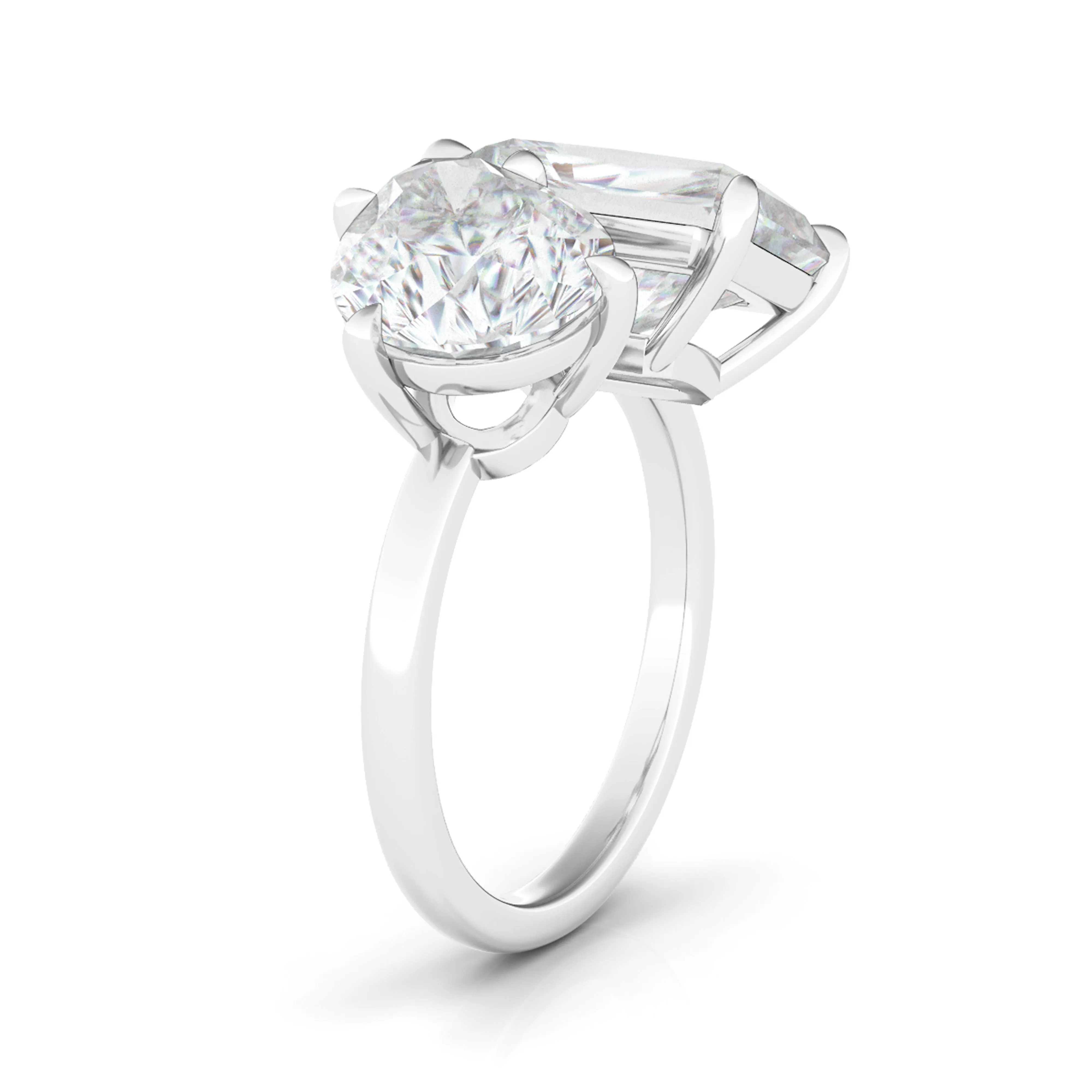 Kj Pear And Radiant Diamond Ring