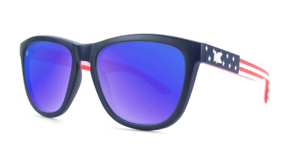 Knockaround Star Spangled Premiums Blue Matte Frame - Blue Moonshine Lens - Polarized Sunglasses