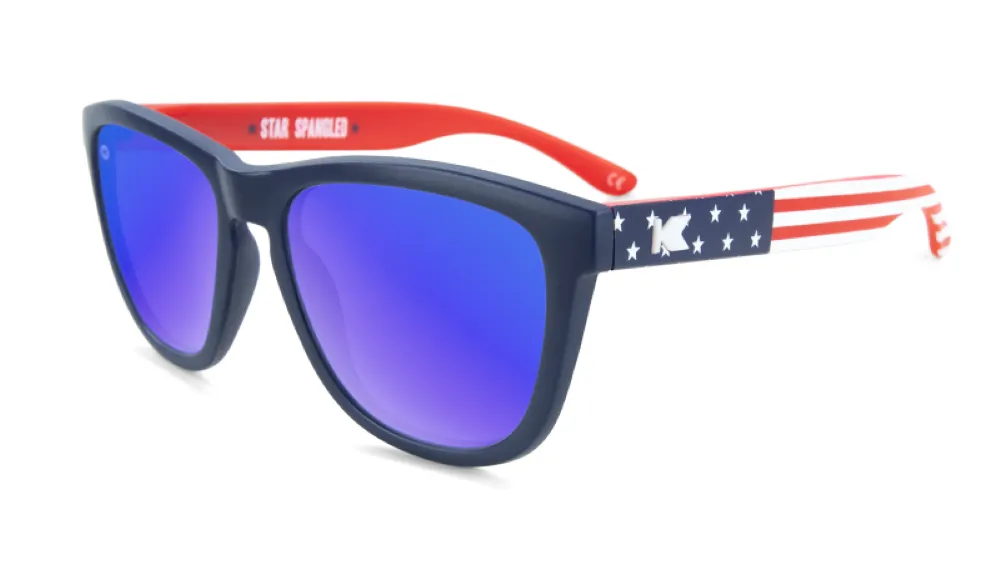 Knockaround Star Spangled Premiums Blue Matte Frame - Blue Moonshine Lens - Polarized Sunglasses