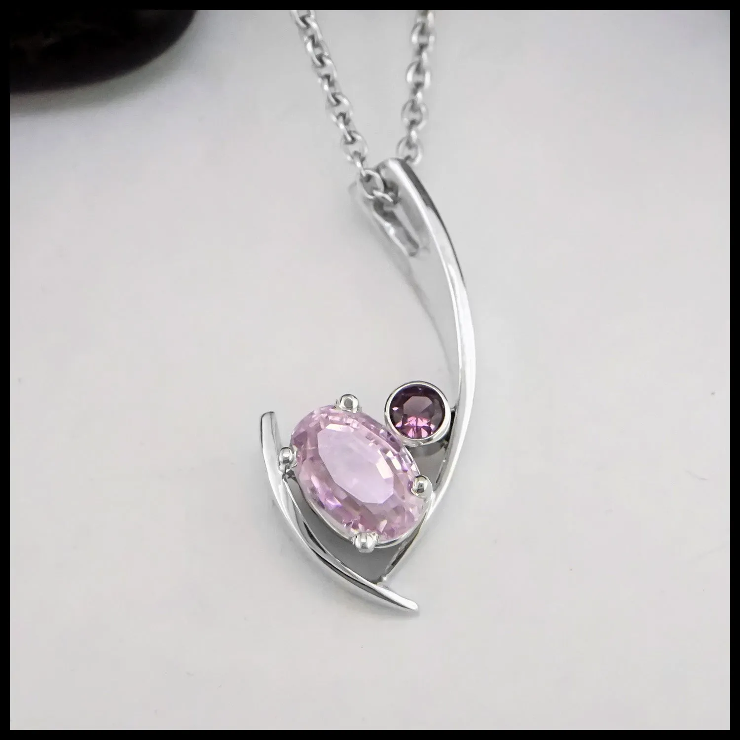 Kunzite and Garnet Pendant