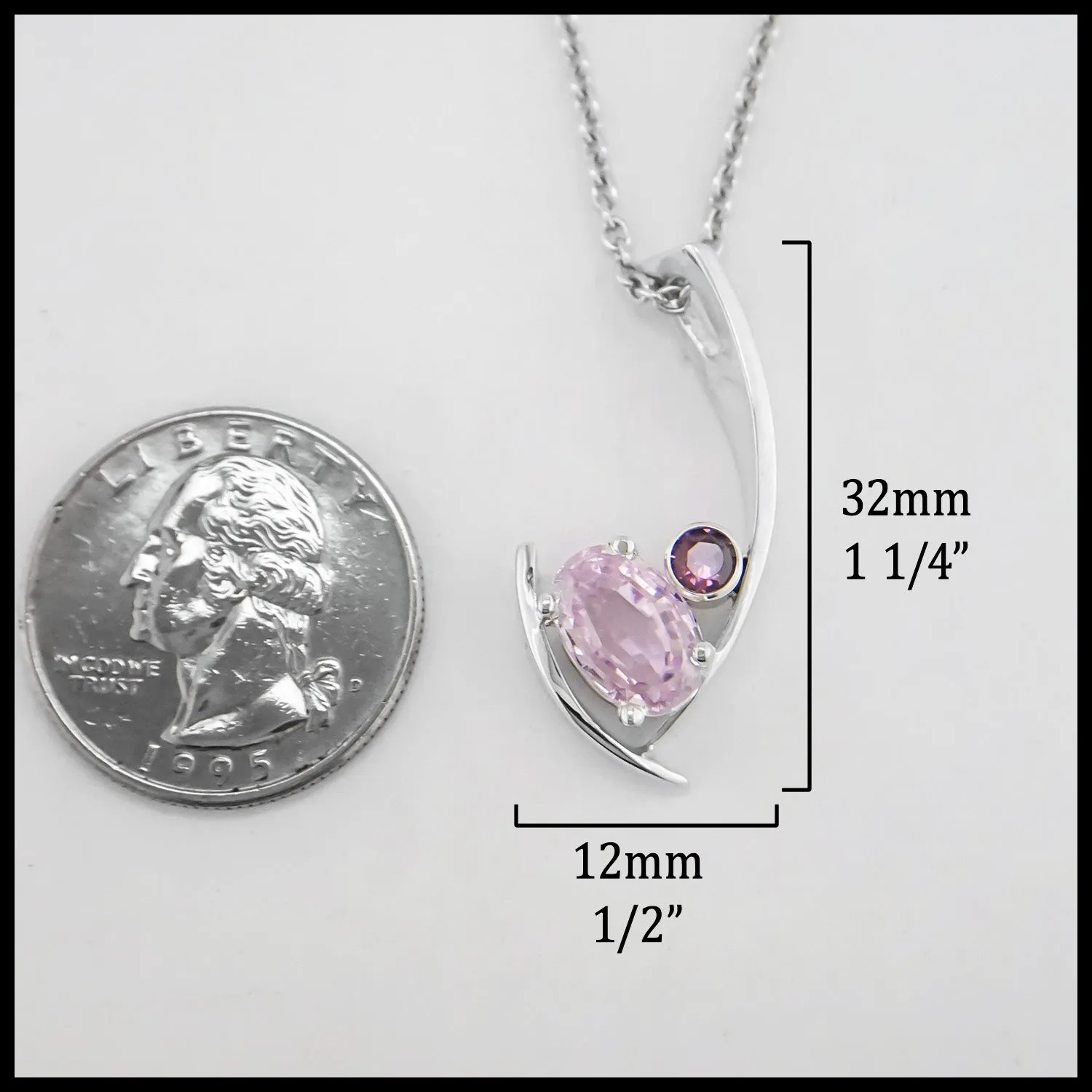 Kunzite and Garnet Pendant