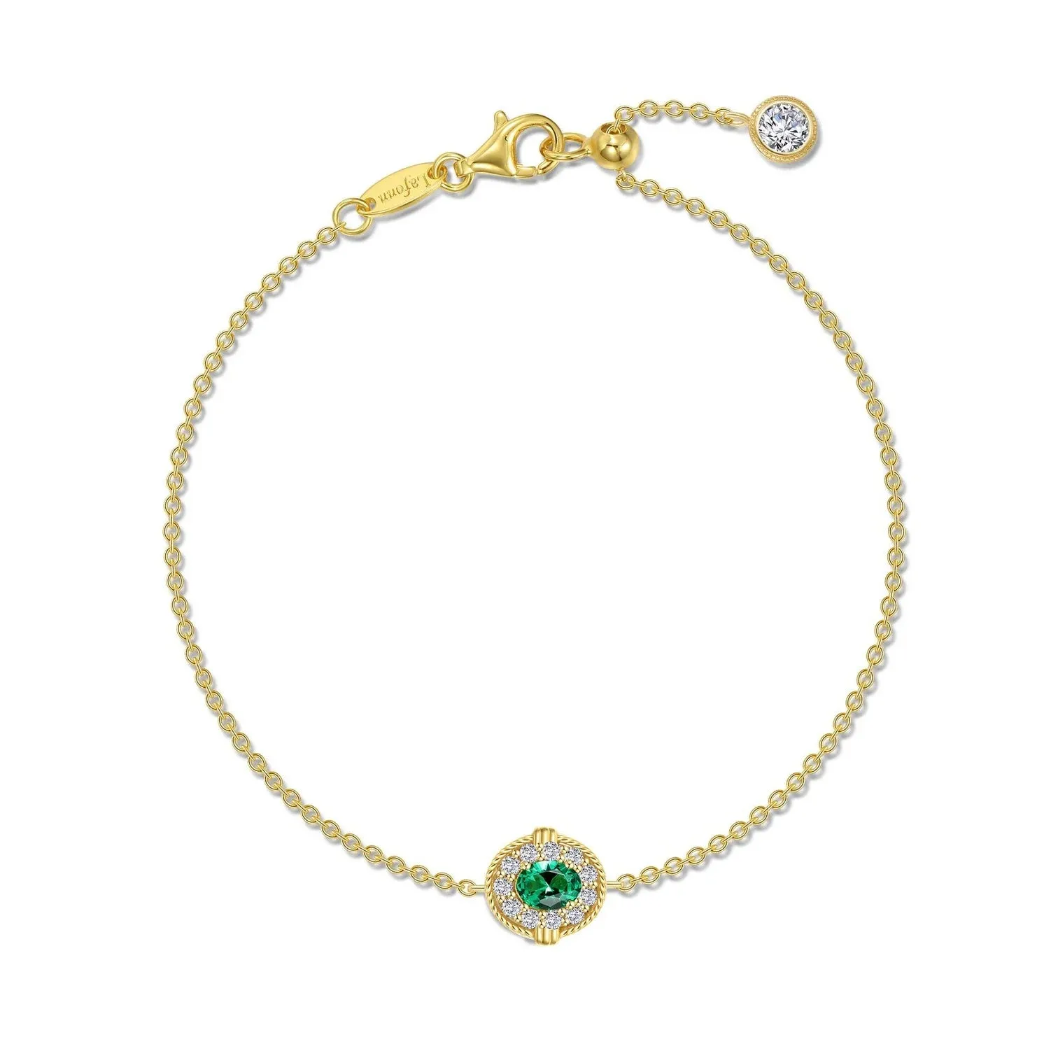 Lafonn Simulated Diamond & Emerald Halo Bracelet B0193CEG70