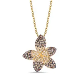 Le Vian Flower Pendant featuring Chocolate Ombré Diamonds in 14K Honey Gold