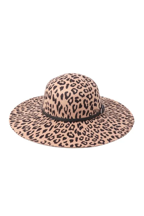 Leopard Accent Fashion hat with adjustable Buckle