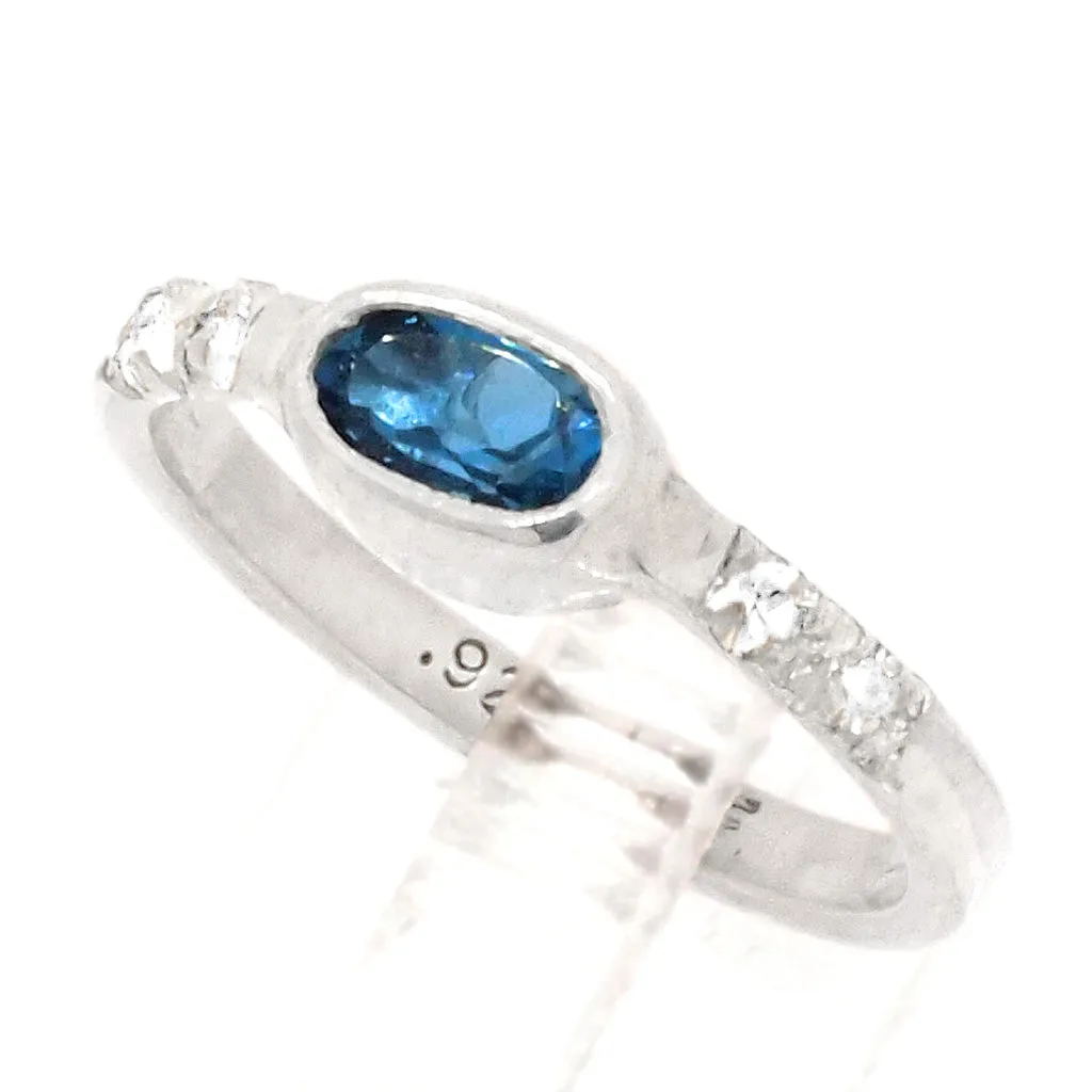 London Blue Topaz & Zircons Ring (size 7 1/2)