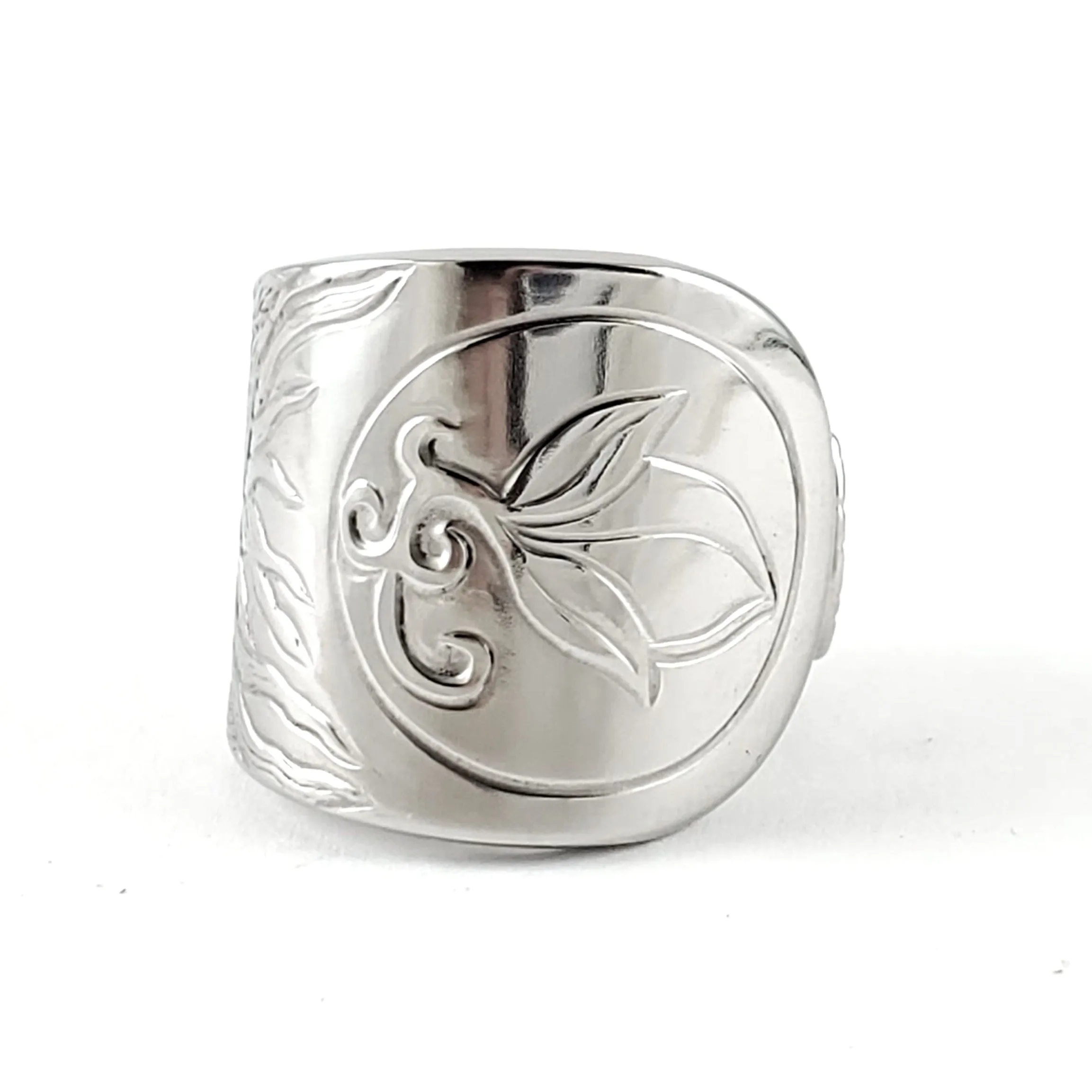 Lotus Flower Bud Stainless Steel Spoon Ring