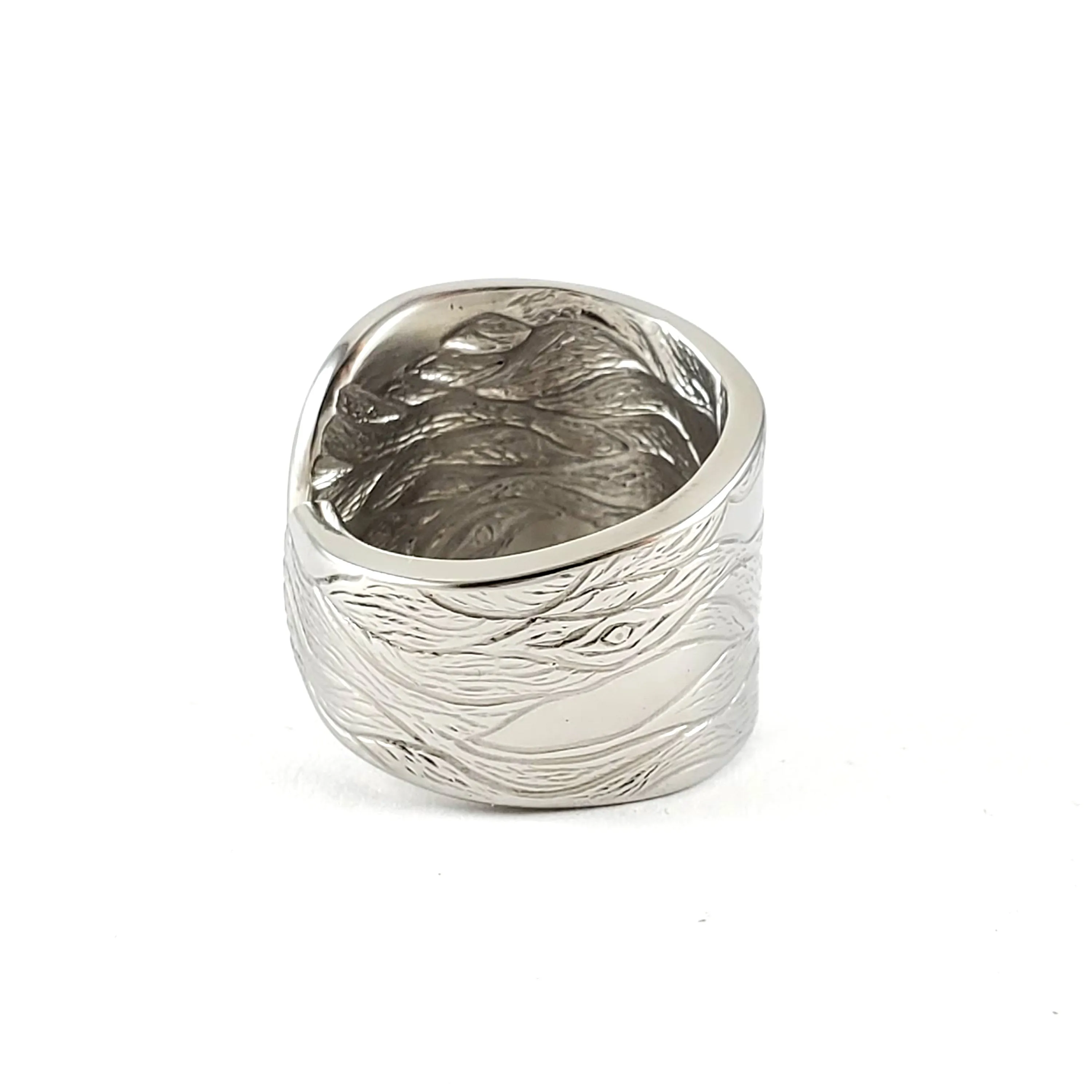 Lotus Flower Bud Stainless Steel Spoon Ring