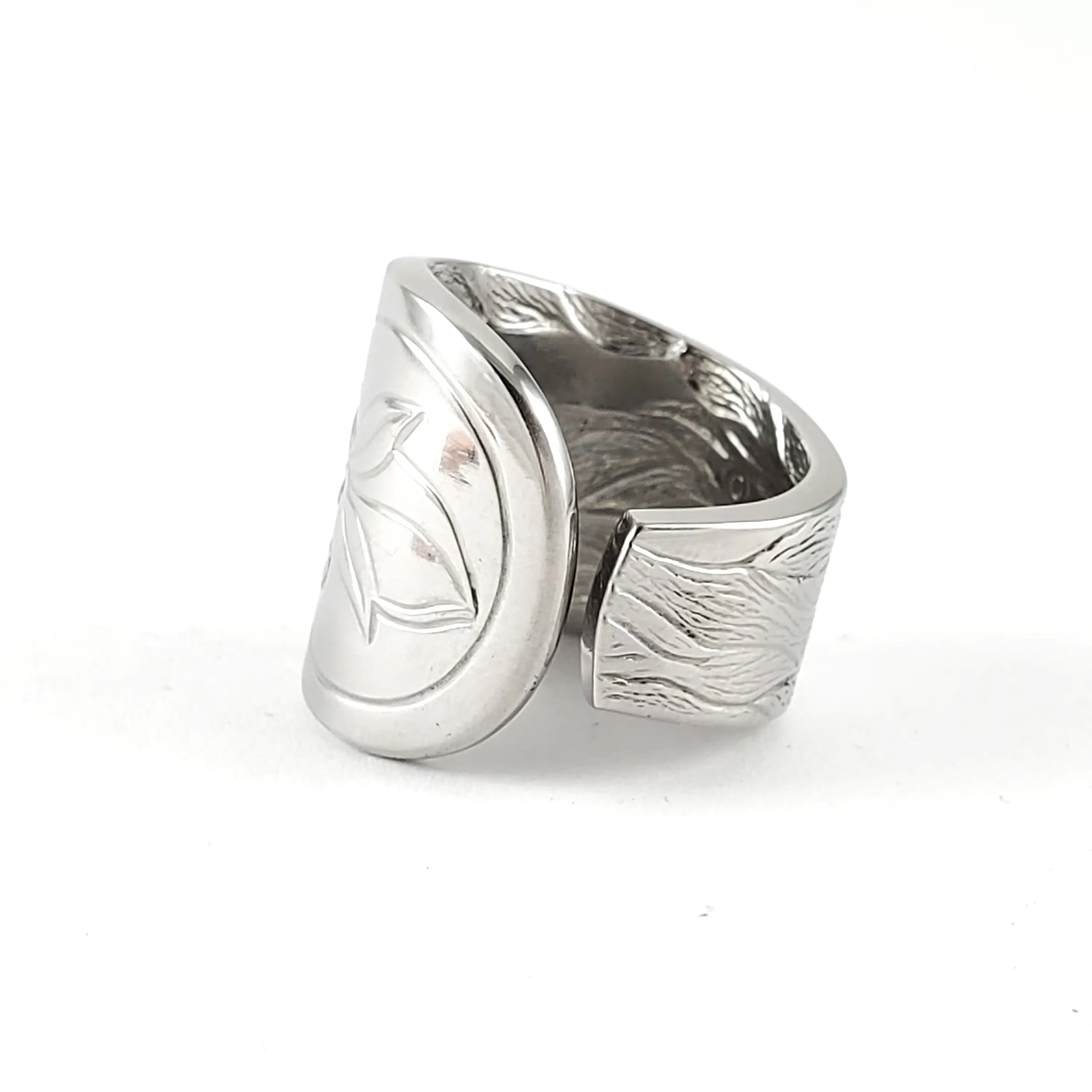 Lotus Flower Bud Stainless Steel Spoon Ring