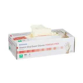 McKesson Stretch Vinyl Powder Free Exam Glove, Medium, Ivory