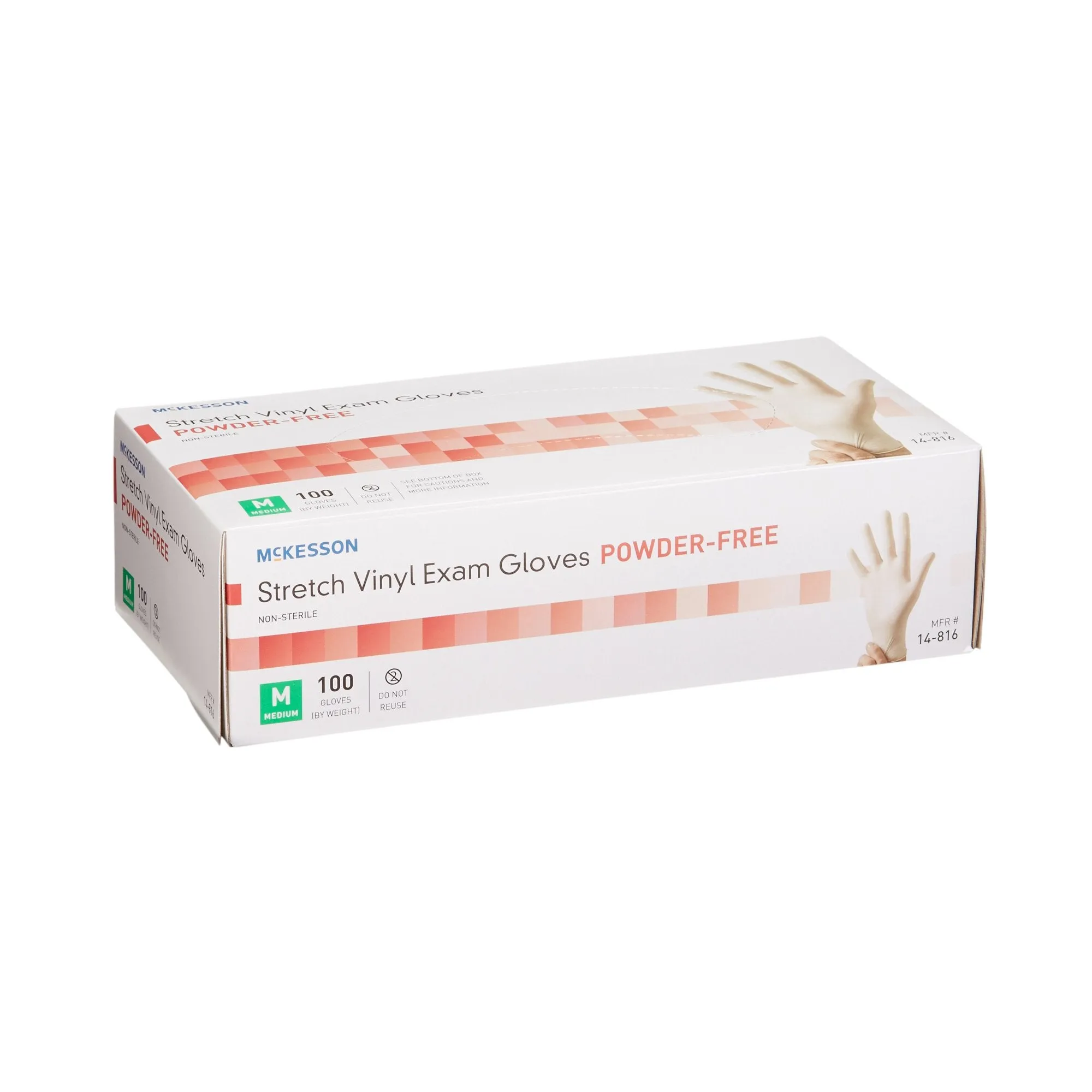 McKesson Stretch Vinyl Powder Free Exam Glove, Medium, Ivory