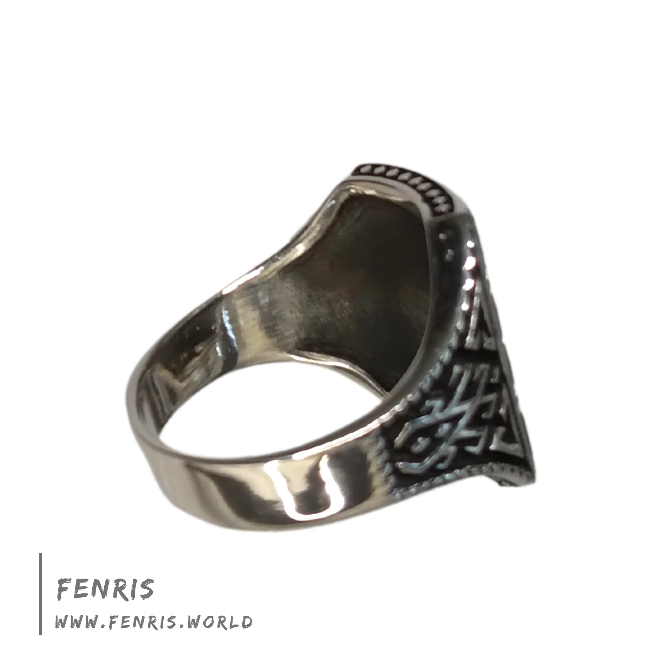 Mens 925 Sterling Silver Ring Nordic Geometric Design