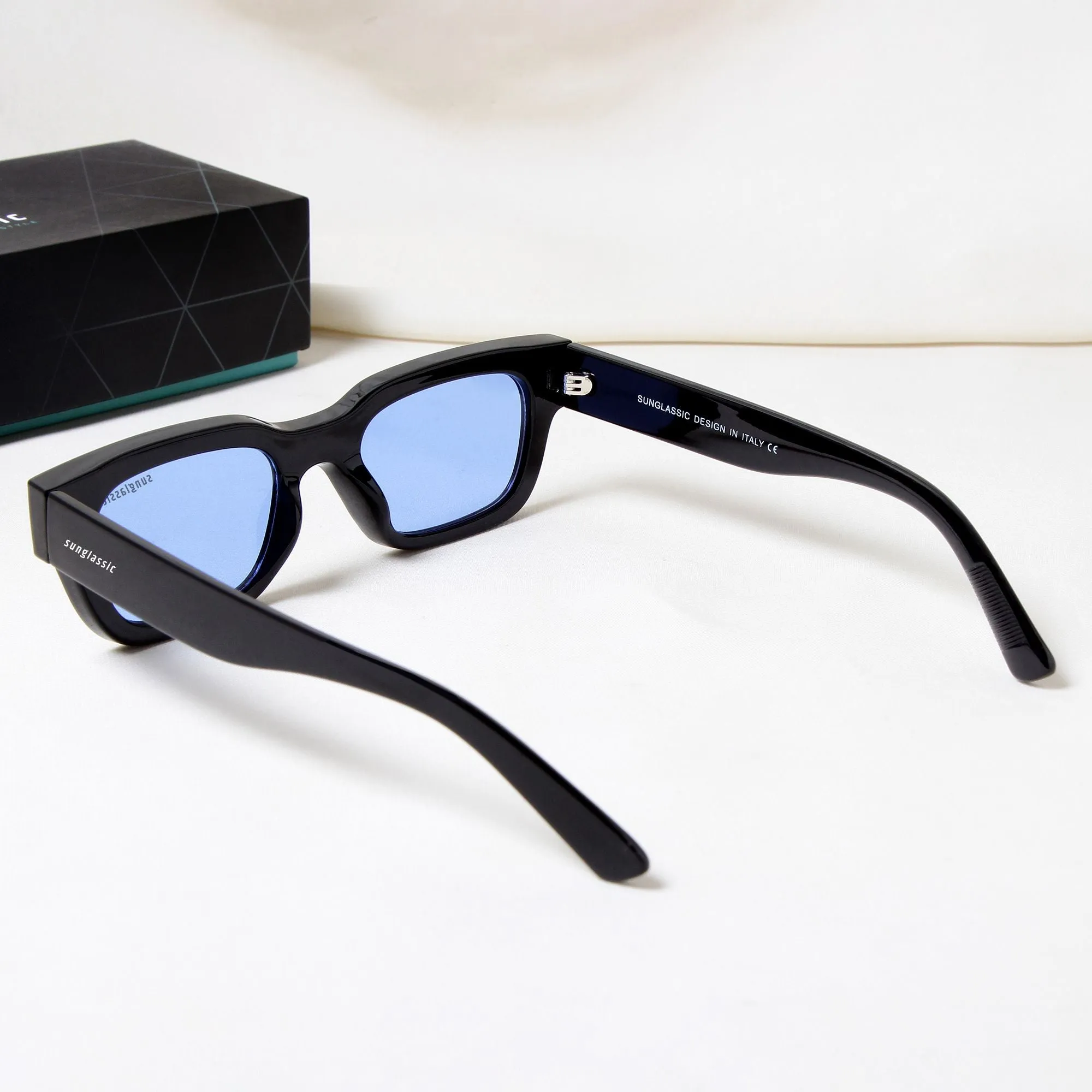 Milestone Black Blue Square Sunglasses