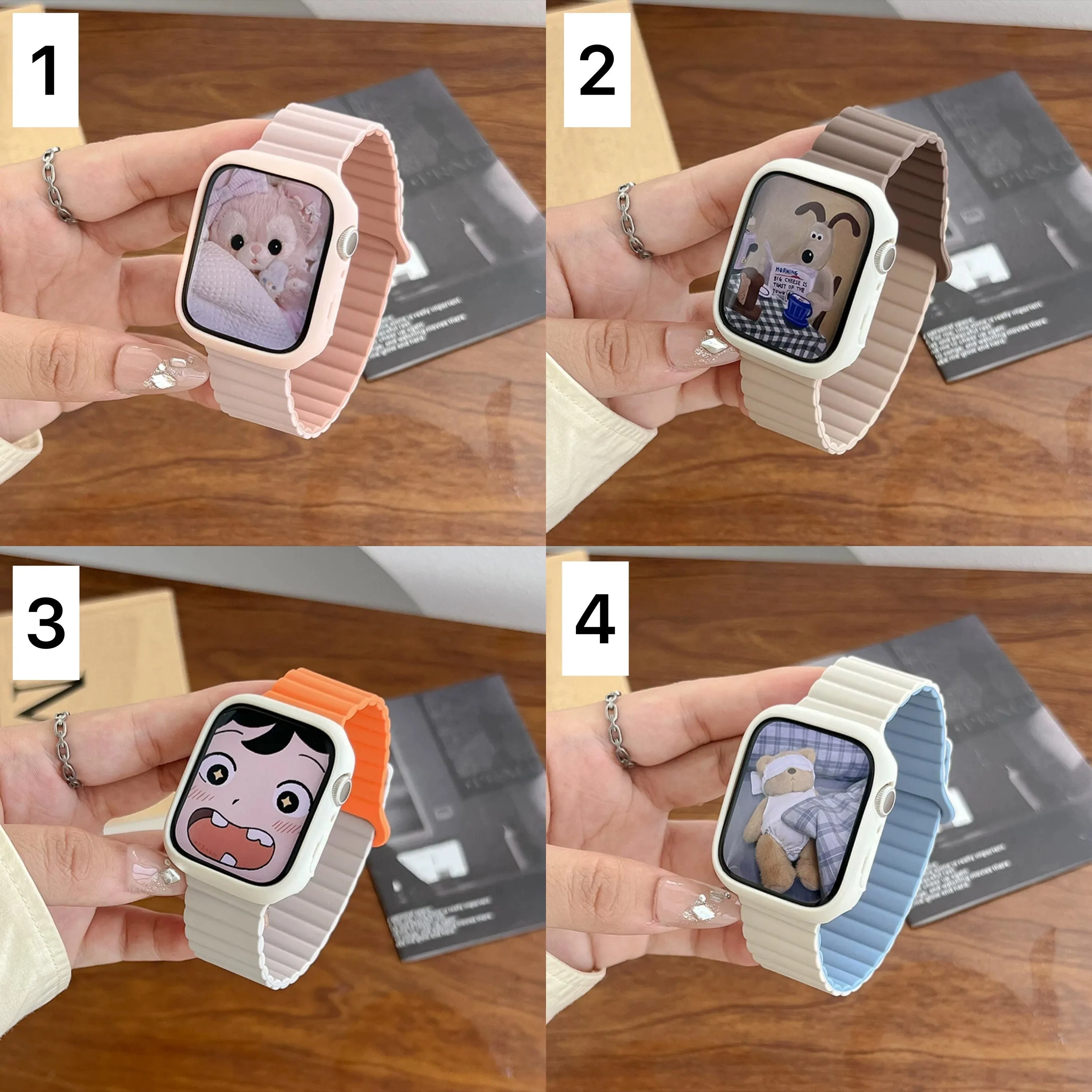 Minimalist Unisex Silicone Magnetic Strap iWatch Band Series 1 2 3 4 5 6 7 8 9 Ultra Gen 38mm 40mm 41mm 42mm 44mm 45mm 49mm Apple Watch Case