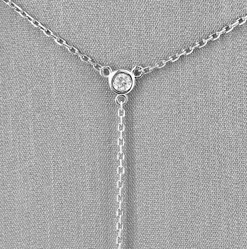 Moissanite Diamond Lariat Necklace