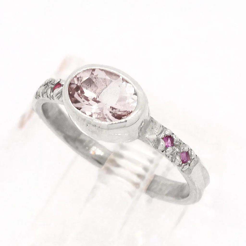 Morganite & Pink Sapphires Ring (size 9)