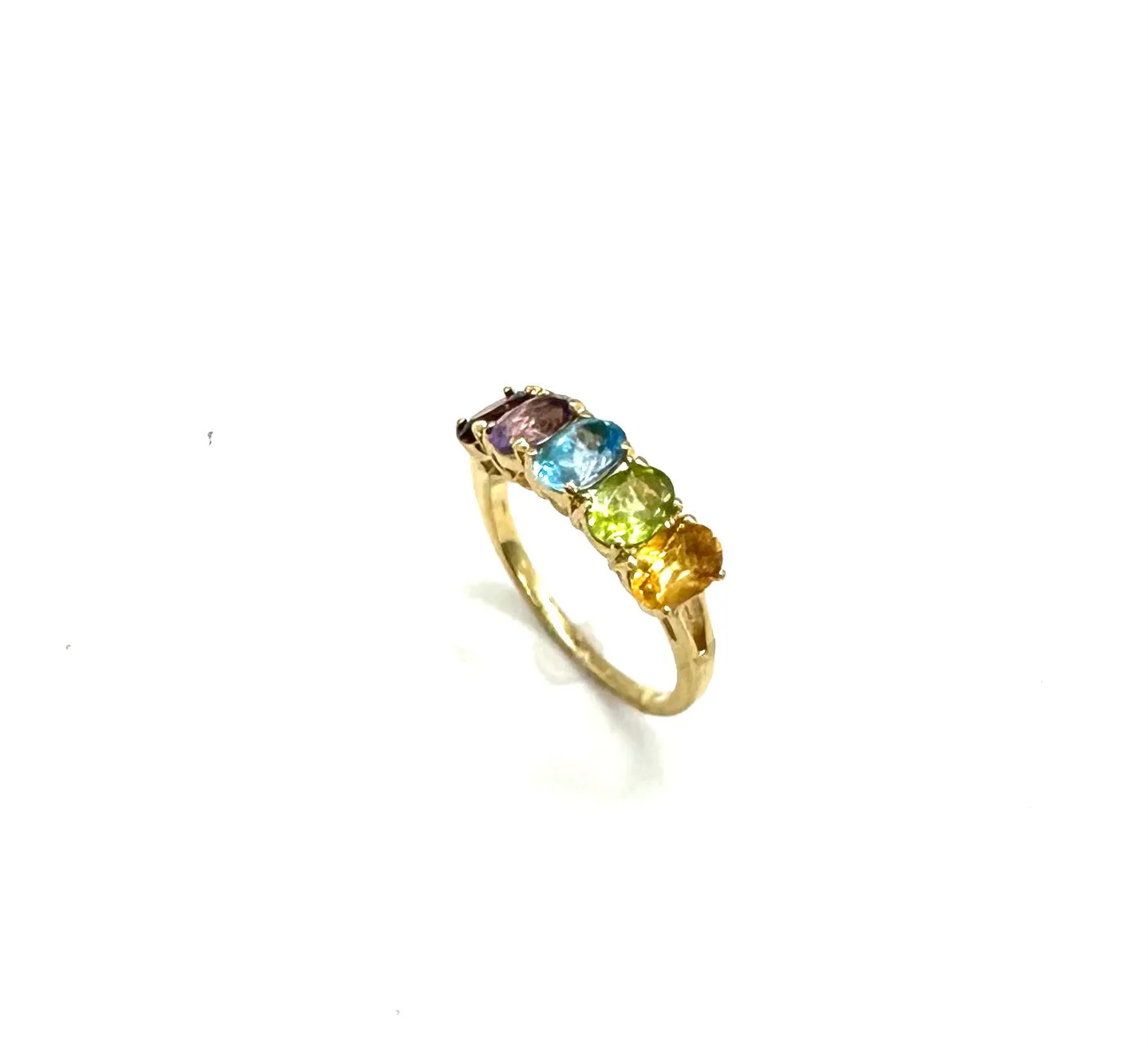 Multi-Color Gemstone 5 Stone Ring