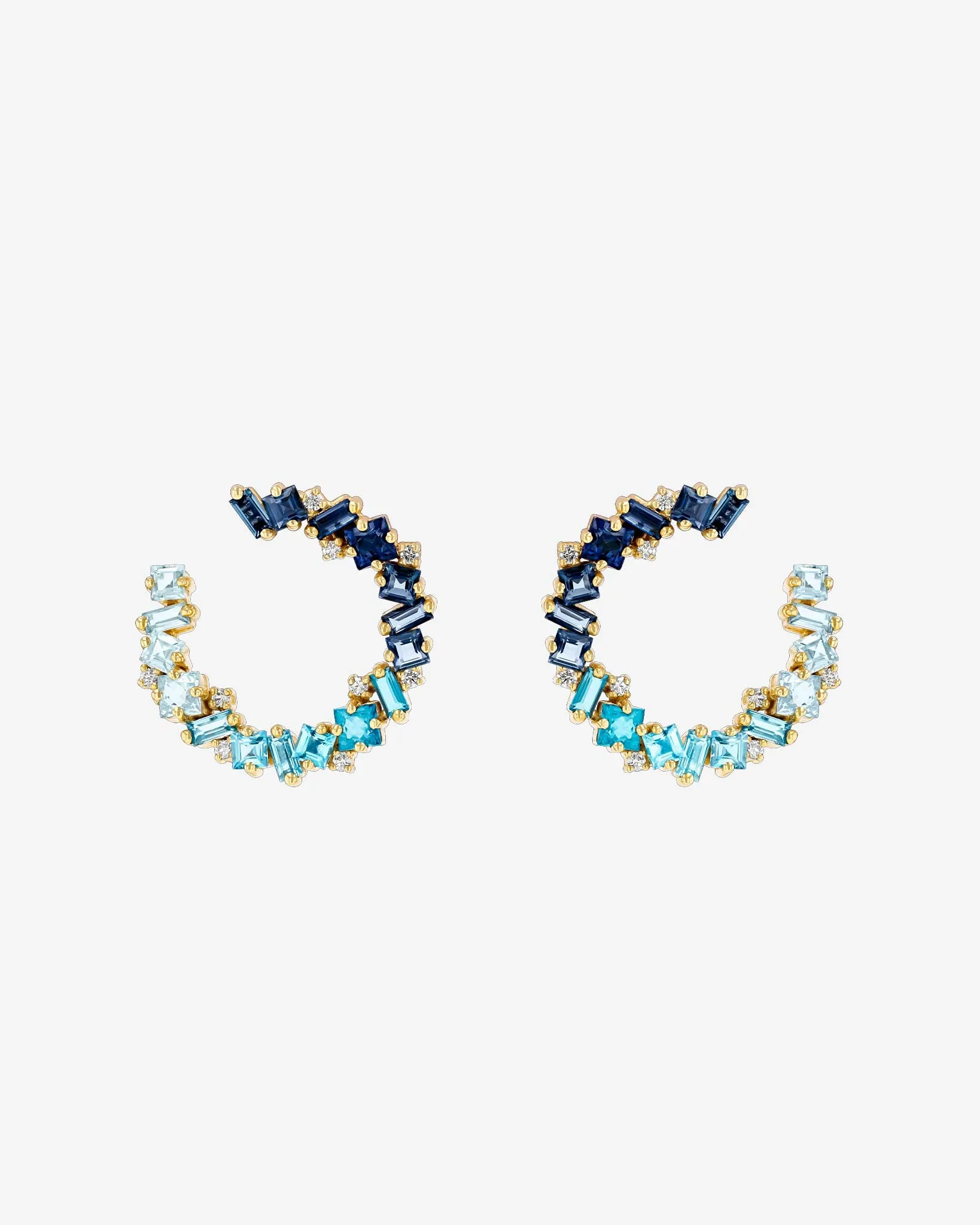 Nadima Blue Ombre Midi Spiral Hoops