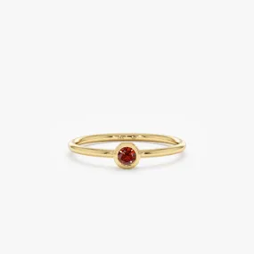 Natural Garnet Bezel Ring, Vienna