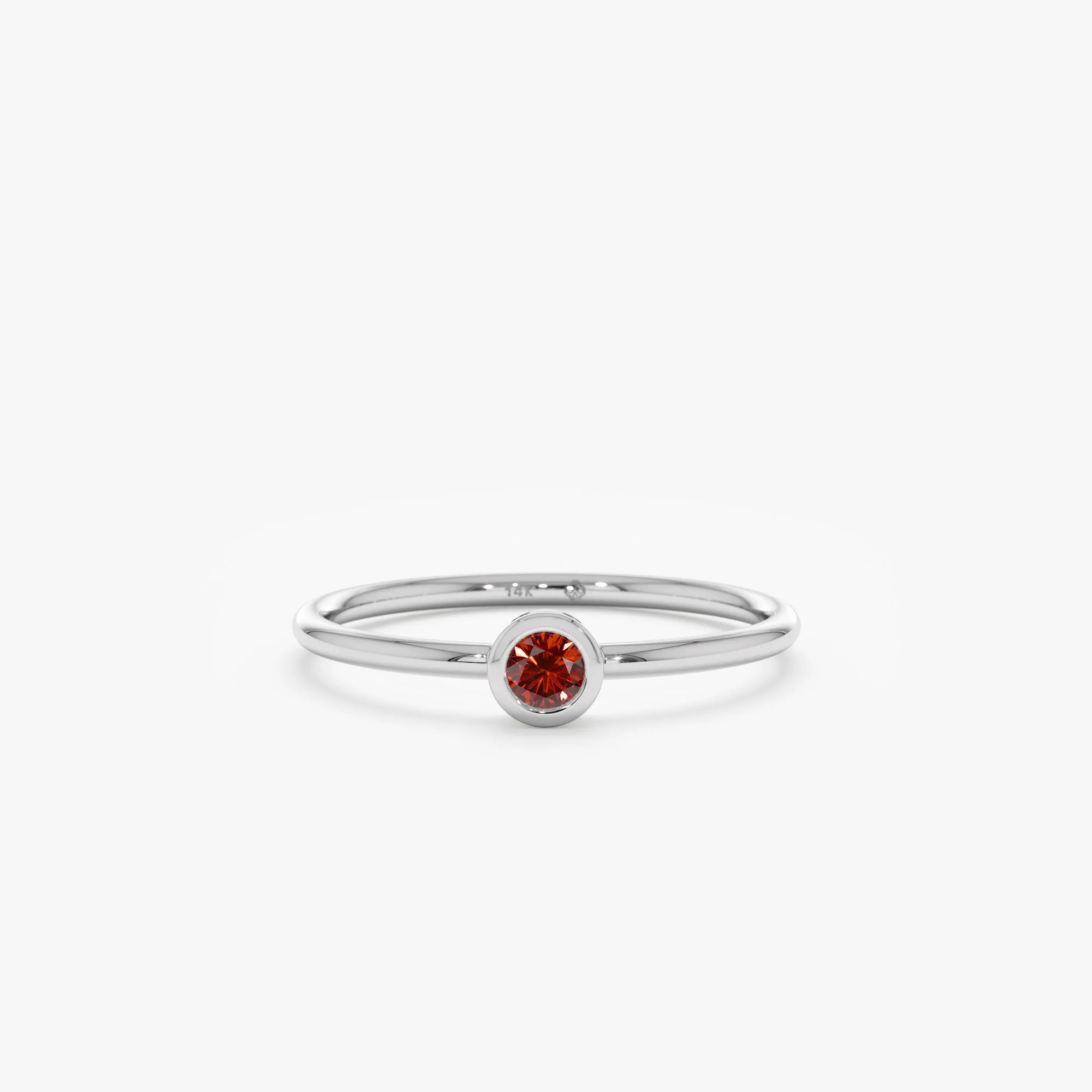 Natural Garnet Bezel Ring, Vienna