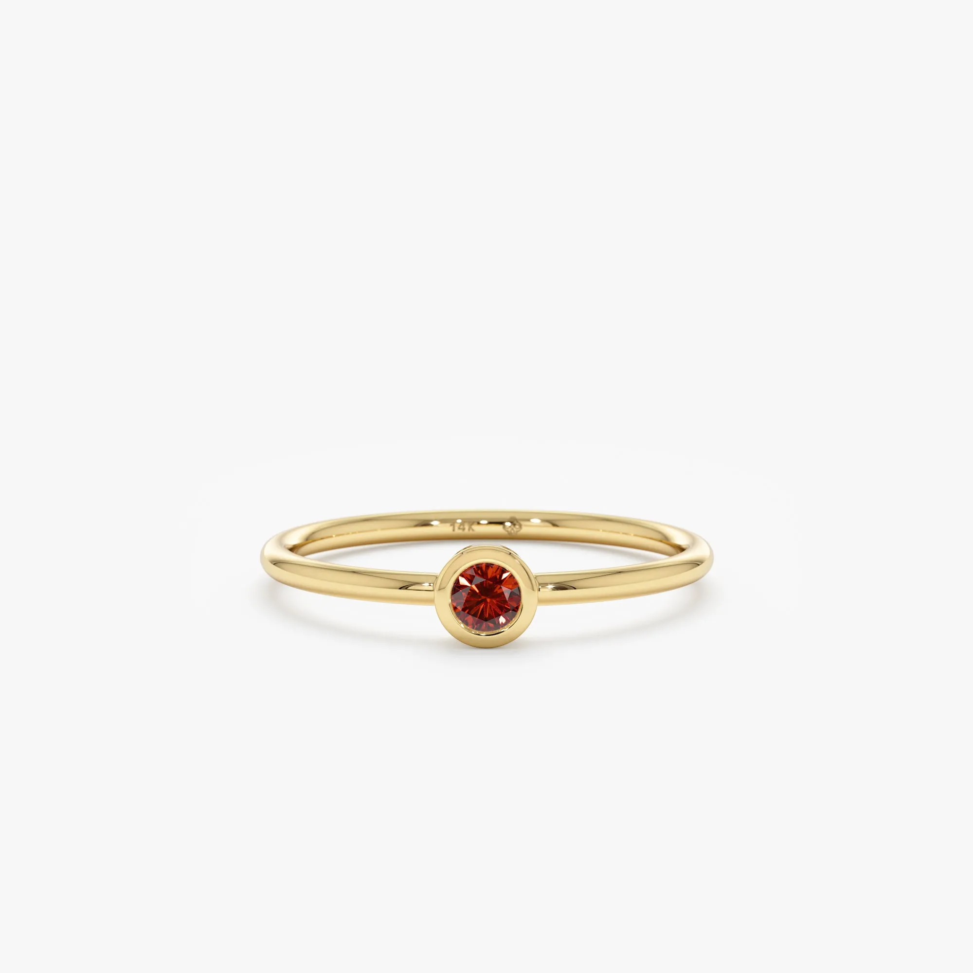 Natural Garnet Bezel Ring, Vienna