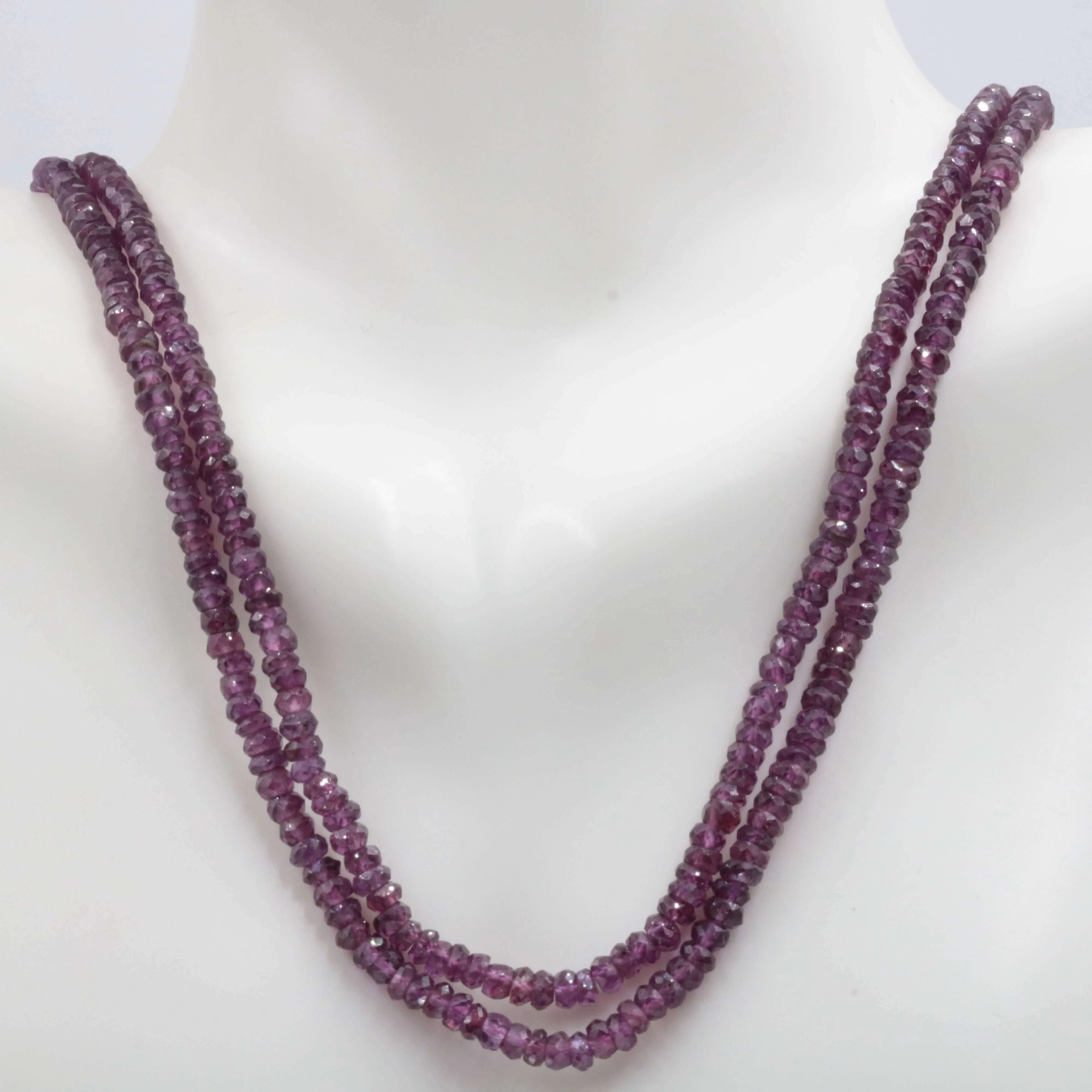 Natural Rhodolite Garnet Multi-Strand Faceted Bead Necklace Rhodolite Necklace Purple Garnet Necklace SKU 6142706 6142707