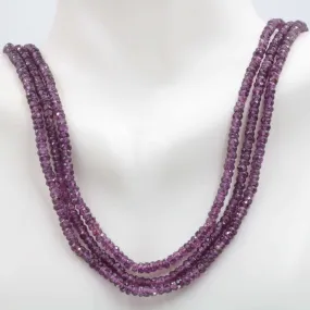 Natural Rhodolite Garnet Multi-Strand Faceted Bead Necklace Rhodolite Necklace Purple Garnet Necklace SKU 6142706 6142707