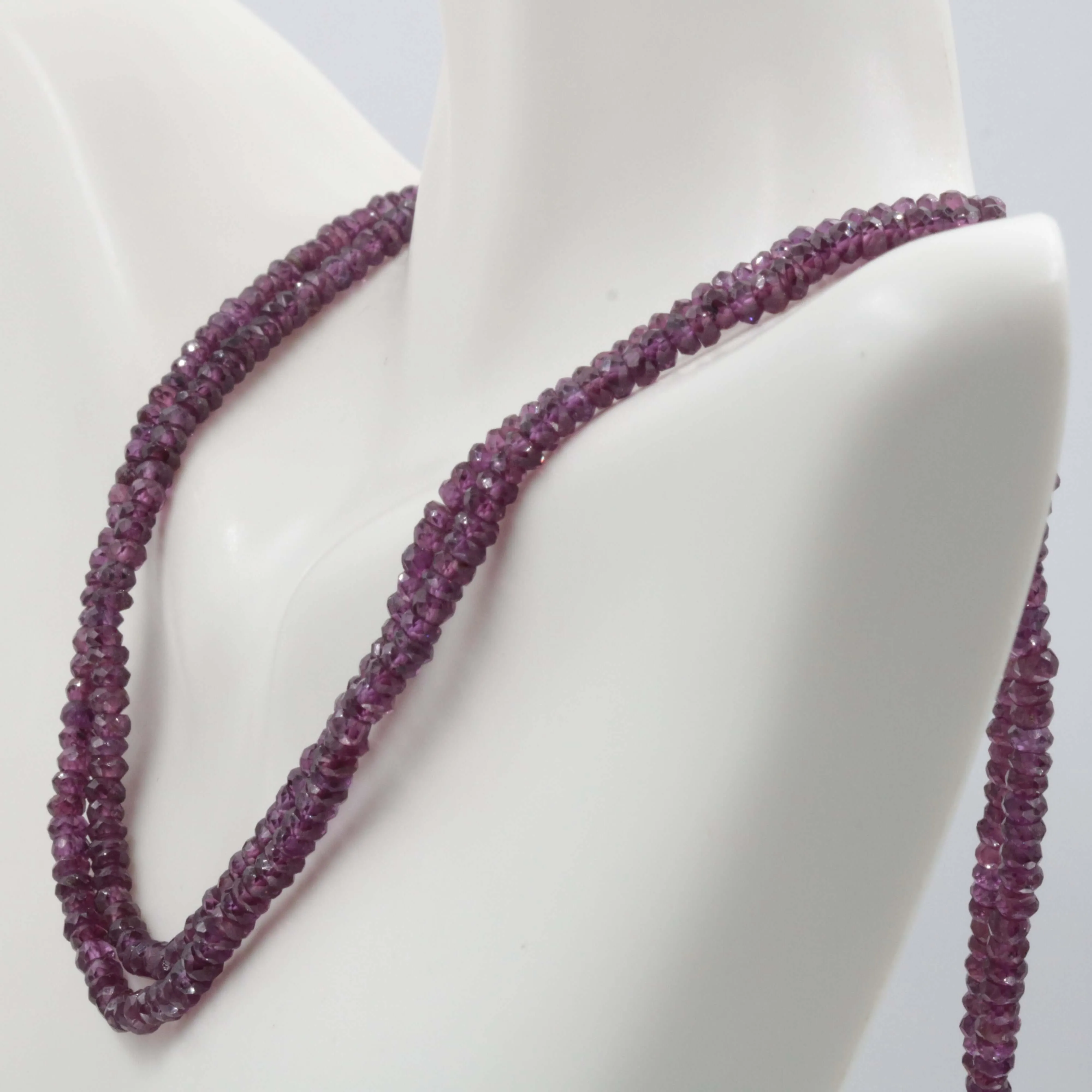 Natural Rhodolite Garnet Multi-Strand Faceted Bead Necklace Rhodolite Necklace Purple Garnet Necklace SKU 6142706 6142707