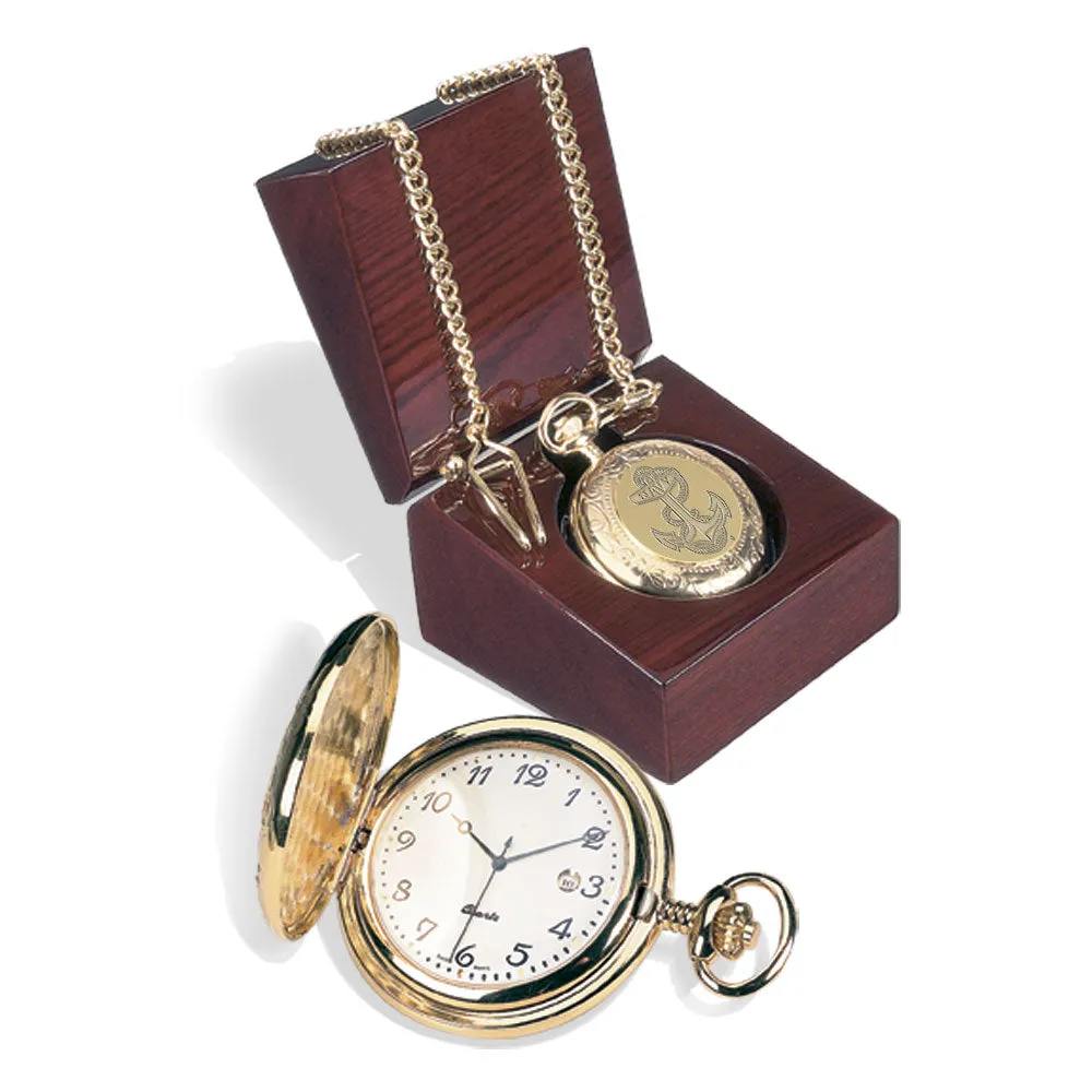 Navy Anchor Gold Plated Pocket Watch*