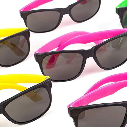 Neliblu 30 Pack Neon Bulk Kids Sunglasses With Uv Protection - Party Favors - Bulk Pool