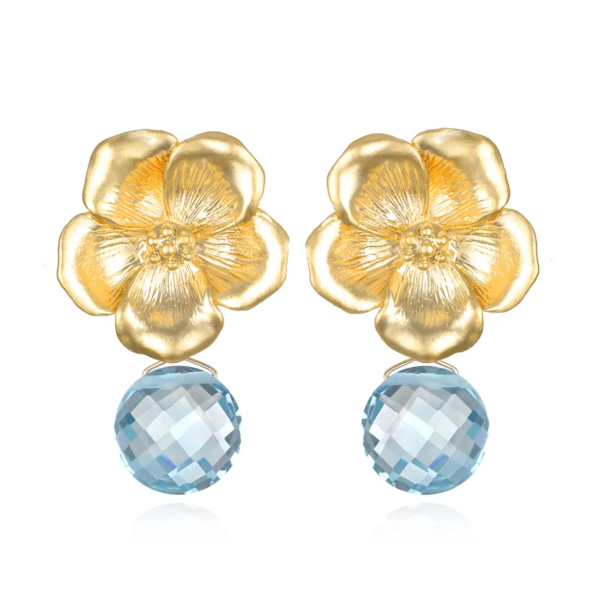 NEW!  Peony Earring-Sky Blue Topaz