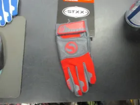 New STXX SheepSkin Leather Batting Gloves Red/Gray Size Adult XL